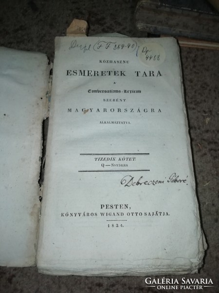 Közhasznú esmeretek tára 10. Kötet 1834 a képeken látható állapotban van