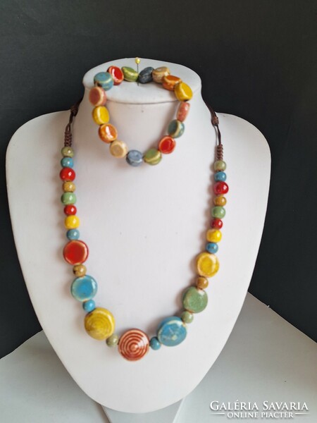 Ceramic necklace+bracelet set.I.