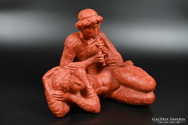 Sándor Kligl - lovers terracotta statue