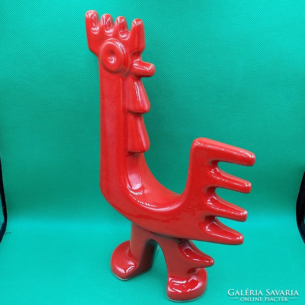 Brutalist modern collectible ceramic rooster figure