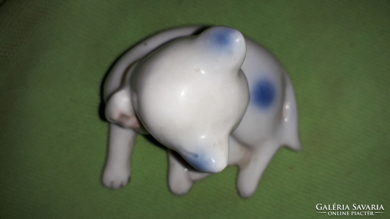 Régi GRAFENTHAL mosakodós masnis  pici porcelán cica macska figura 7 x 5 cm a képek szerint