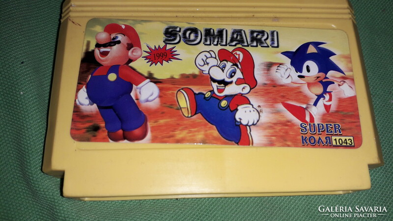 Retro sárga kazettás NINTENDO VIDEO JÁTÉK -SOMARI SONIC MARIO. jó állapotban a képek szerint 11.