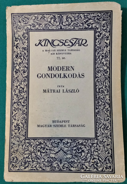 Mátrai László: Modern gondolkodás - A  Magyar Szemle Társaság Kis Könyvtára - 1938 - Filozófia