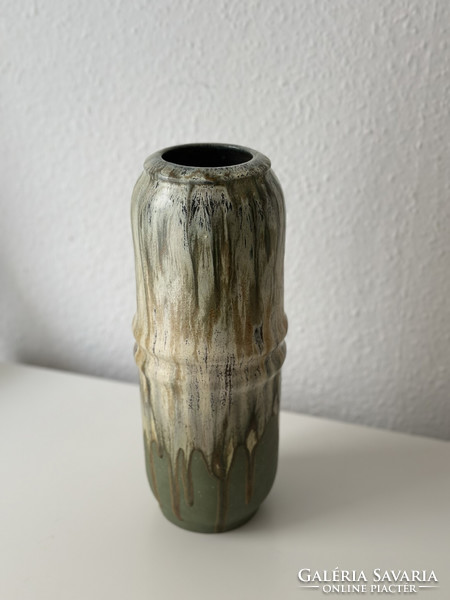 Cracked ceramic vase - éva bod, 1970s