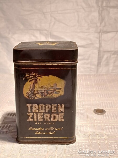 Rare metal cigar box-engelhardt cigarren tropen zierde