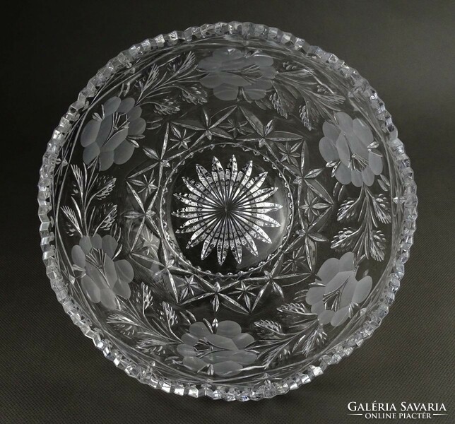 1Q734 polished glass center serving bowl 12.5 X 21.5 Cm