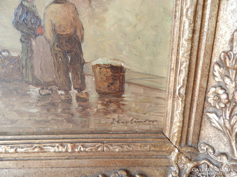 Hans Harlander Német festő,,olaj - fa festménye,,40 x 50 cm,,kerettel,60 x 70 cm.