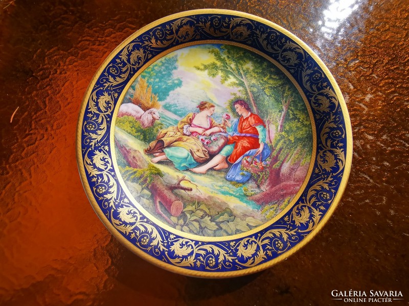 Shepherd scene, decorative plate from Limoges