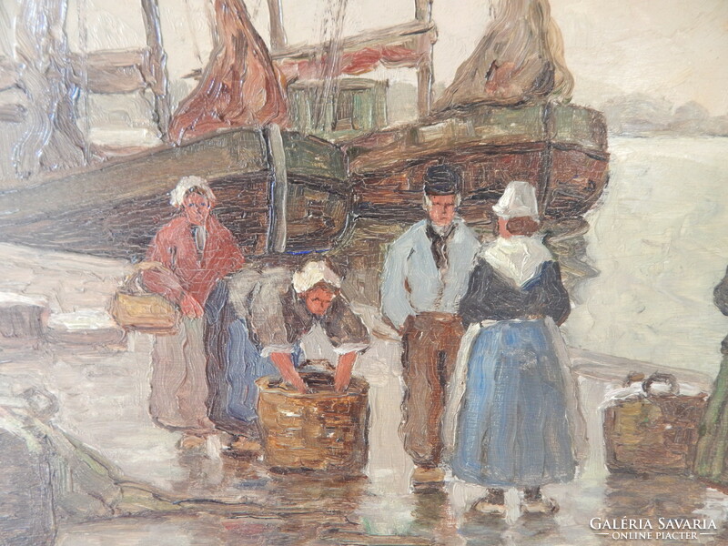 German painter Hans Harlander, oil - wood painting, 40 x 50 cm, with frame, 60 x 70 cm.