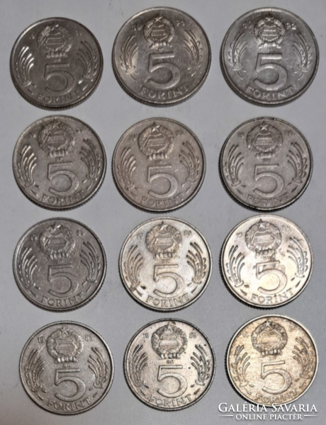 12 darab 5 Forint Kossuth LOT (T-28)