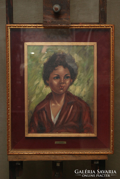 Portrait of a young girl, oil painting