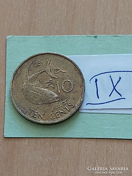 Seychelles 10 cents 1982 brass ix
