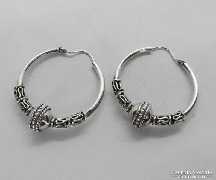 Silver earrings 8.1 g, 925%, 3 cm diameter