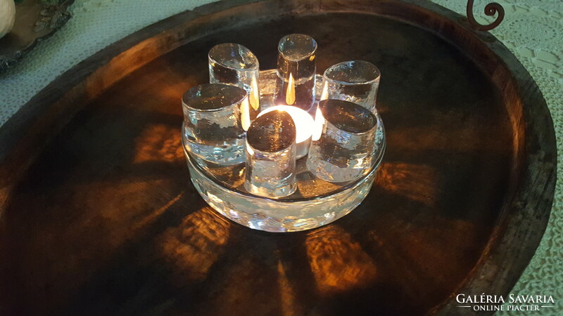 Scandinavian style glass candle holder, food and drink warmer