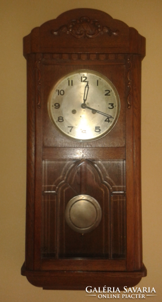 Antique glass pendulum wall clock