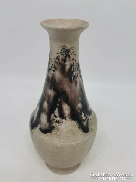 Retro vase by éva Bod, Hungarian applied art ceramics, 20 cm