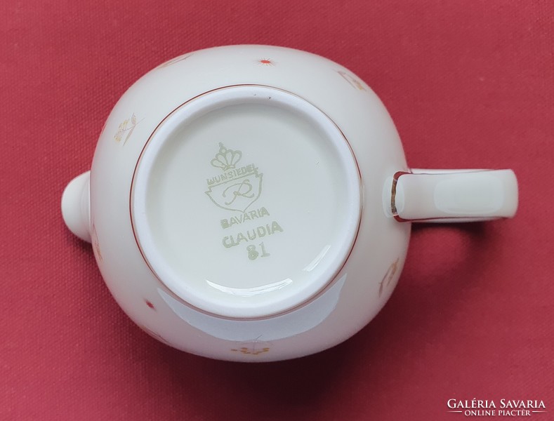 Wunsiedel R Bavaria Claudia német porcelán kiöntő tej tejszín levél mintával