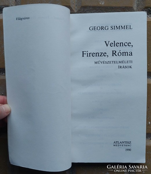 Simmel: Velence, Firenze, Róma Művészetelméleti írások