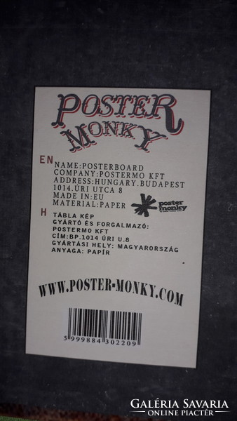 Jó hangulatú fém reklám tábla repro PIZZAMAN fali dísz kép  38 x 27 cm képek szerint POSTER MONKY