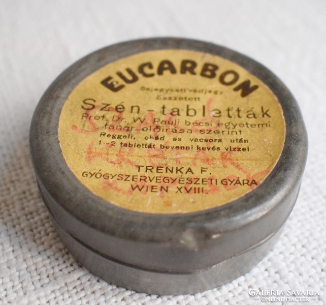 Eucarbon carbon - pills medicine box trenka f. Pharmaceutical and chemical factory Vienna prof dr w. Pauli