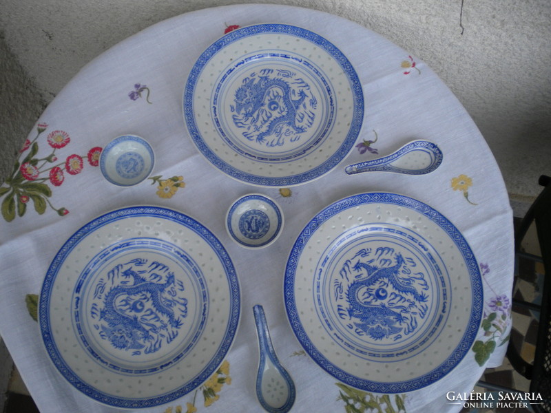 Jingdezhen Chinese porcelain rice grain rice pattern Chinese porcelain plate bowl and spoon