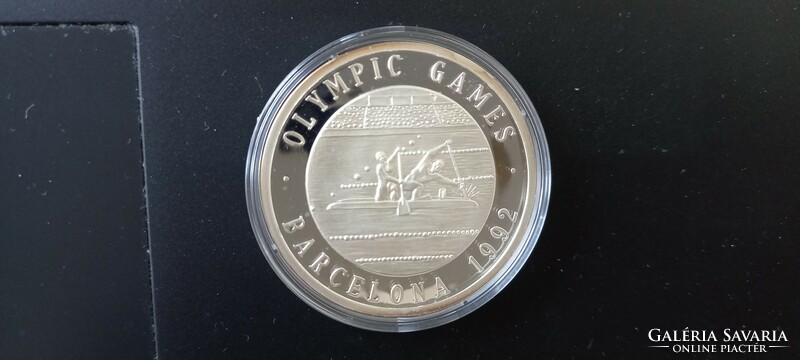 Olimpiai játékok 1992 Barcelona emlékérme sorozat kenu sorszámozott színezüst