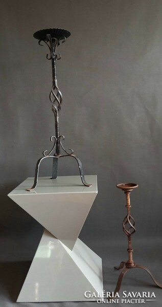 Huge 75 cm 2 wrought iron candle holders negotiable art and craft