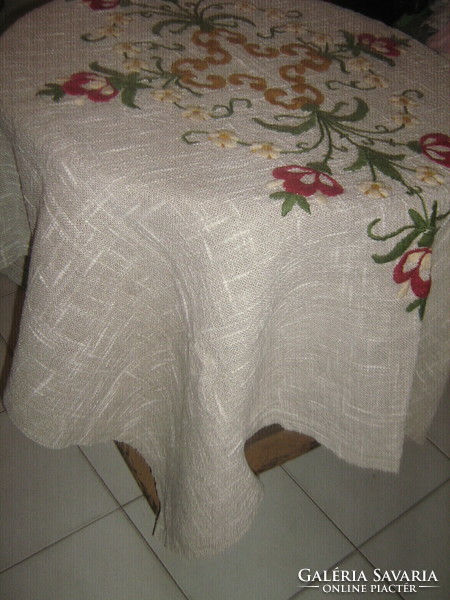 Beautiful hand-embroidered elegant woven tablecloth