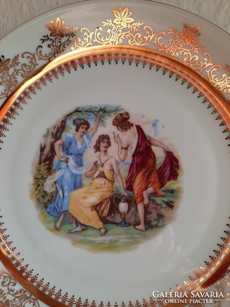 Epiag csehszlovák porcelán tányér / dísztányér, nagyon szép jelenetes  dekorral., új.
