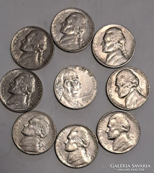 9 Pieces usa 5 cents (t-38)