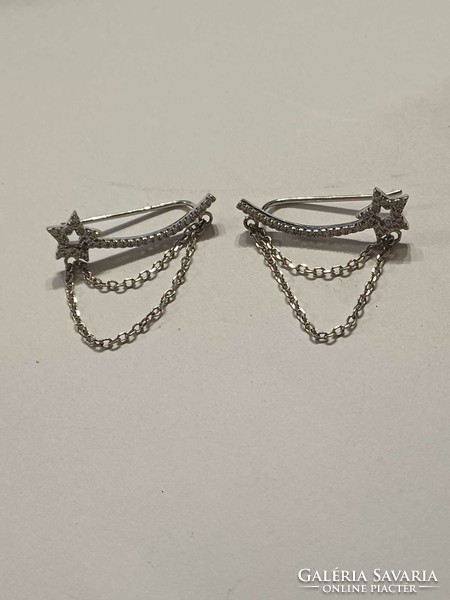 Silver fairy earrings with earlobes