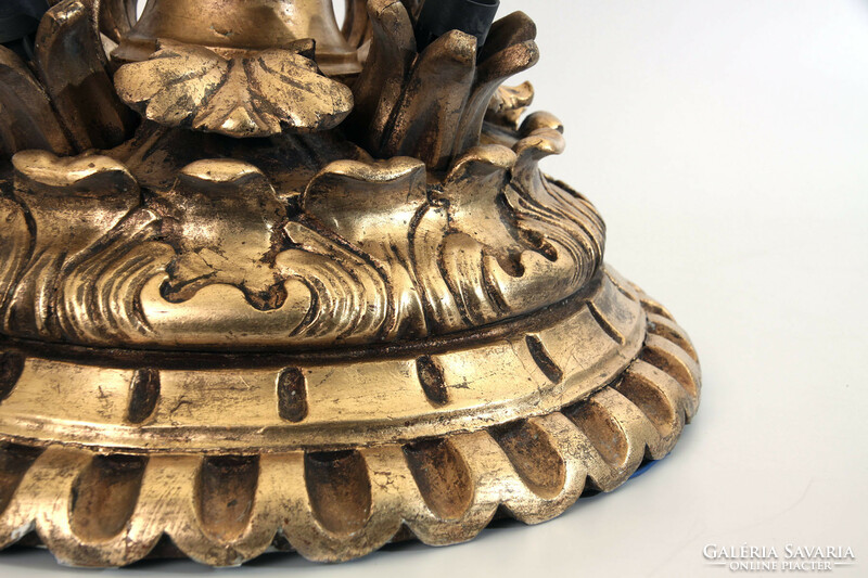 Antique plated ceiling lamp | baroque style gilded carved wooden chandelier
