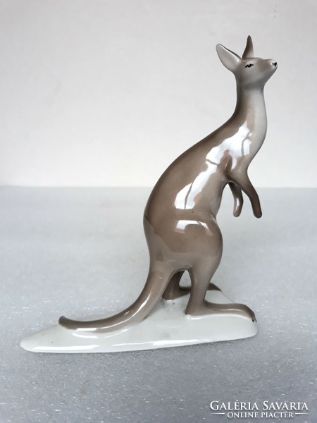 Old drasche porcelain kangaroo, designed and signed by Béla Balogh