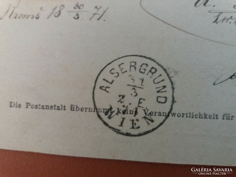 Az első Osztrák-Magyar levelezési (Correspondenz Karte) lap típúsok