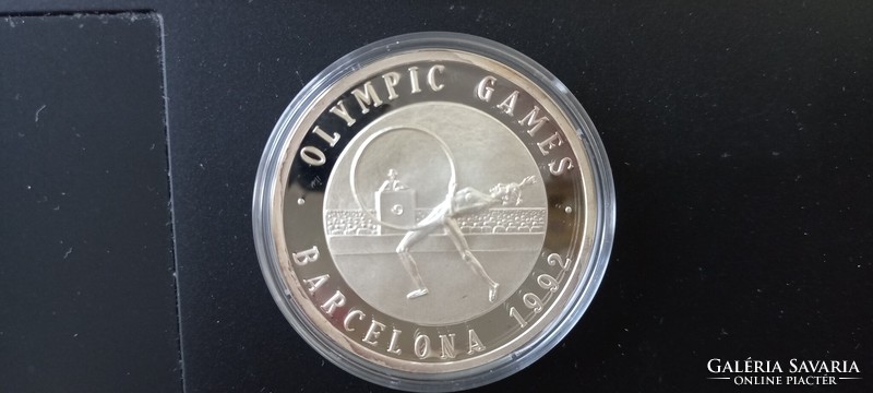 Olimpiai játékok 1992 Barcelona emlékérme sorozat ritmikus gimnasztika sorszámozott színezüst