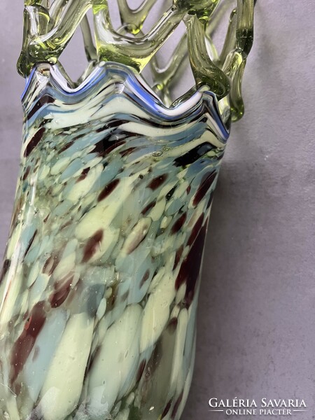 Blown, broken beautiful Murano millefiori-sized glass vase