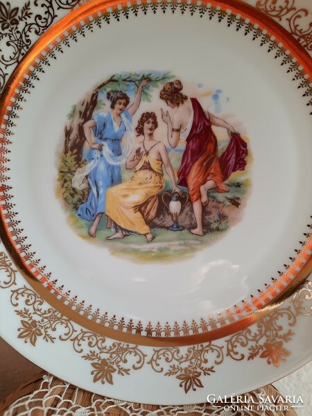 Epiag Czechoslovak porcelain plate / decorative plate, with very nice scene decor., New.