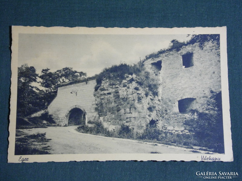 Postcard, mouse, castle gate view detail, 1940