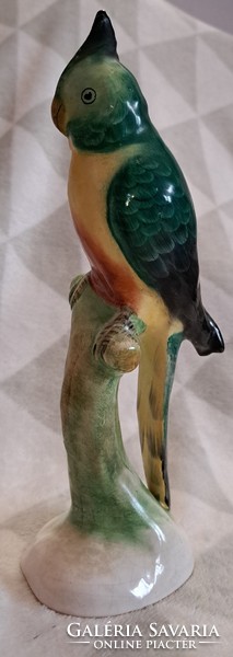 Large ceramic parrot, cockatoo bird sculpture (l4588)