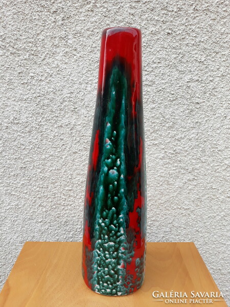 Retro applied art Péter Ferenc ceramic vase, 33 cm