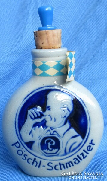 Bavarian hard ceramic snuff holder, 11.5 cm high