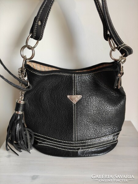 Cool black women's leather shoulder bag