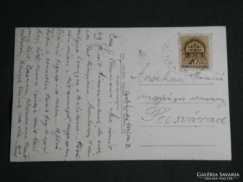 Képeslap, Postcard, Csobánka látkép részlet, 1941