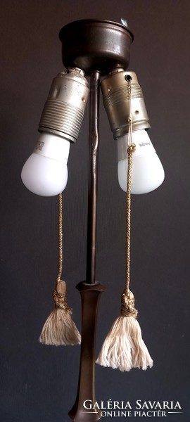 Huge two-bulb gilde bronze antique table lamp negotiable