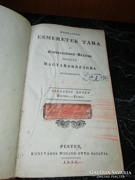 Közhasznú esmeretek tára 4. Kötet 1832 a képeken látható állapotban van