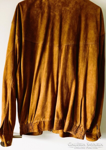 Elegant Masculine Brown Soft Deer Leather Jacket Coat Premium Quality Extravagant Size 56 Chest 72