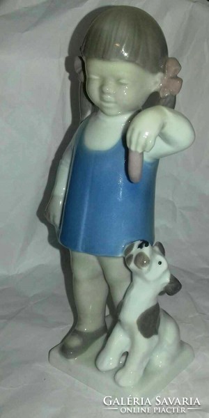 Rare Heinz and his partner Grafenthal retro porcelain figure - little girl with dog