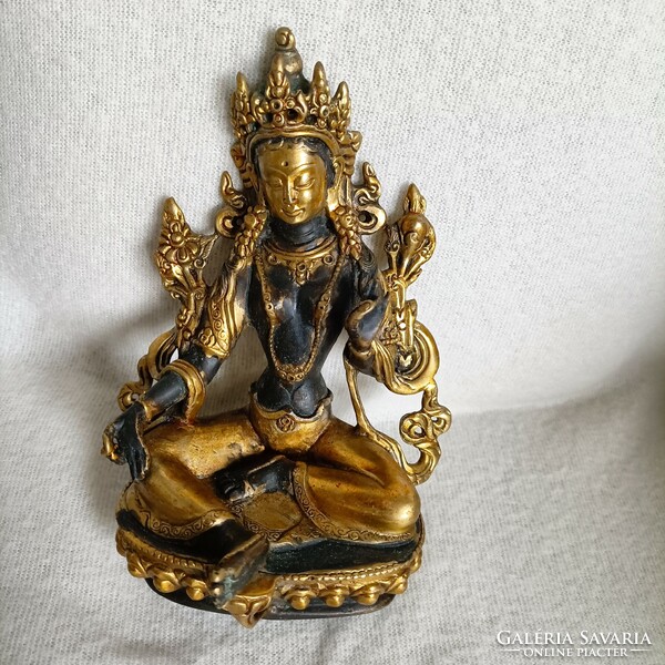 Felszentelt bronz nepáli Tara szobor