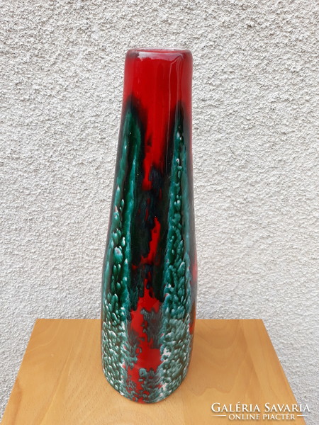 Retro applied art Péter Ferenc ceramic vase, 33 cm