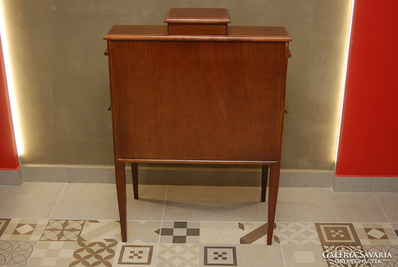 Baroque-style writing secretary with shutters, desk